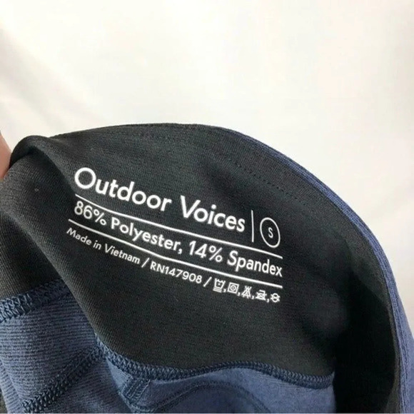 Outdoor Voices Blue & Black Colorblock Athletic Leggings S - Picture 4 of 4